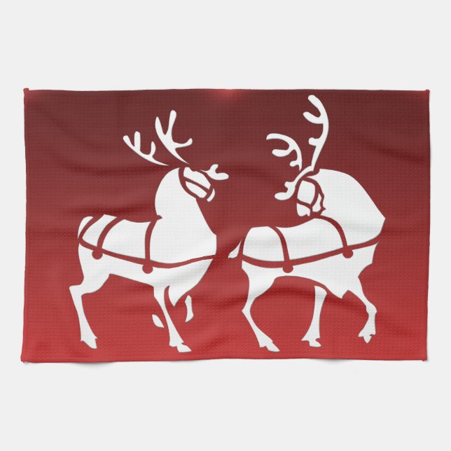 Serviette Reindeer de Noël sur mesure Serviettes d (Horizontal)