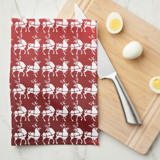Serviette Reindeer de Noël sur mesure Serviettes d (Quart Plié)