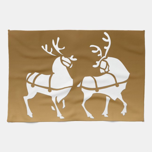 Serviette Reindeer de Noël sur mesure Serviettes d (Horizontal)