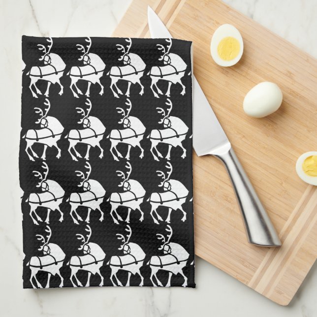 Serviette Reindeer de Noël sur mesure Serviettes d (Quart Plié)