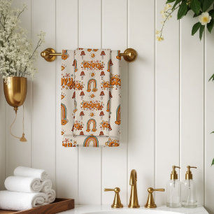 Serviette Rétro Funky Marron et Blush Design Groov