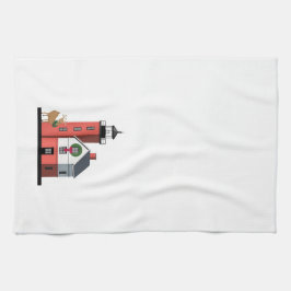 Serviette ronde de Noël de phare d'île