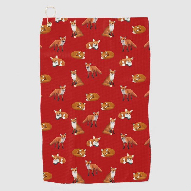 Serviette sauvage de golf de Fox rouge (Devant)