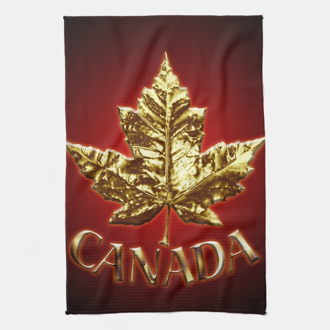 Serviette souvenir Canada Or Serviette à thé Canad (Vertical)