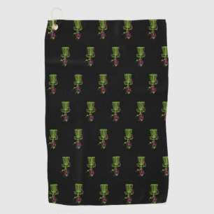 Serviette verte de golf de disque de panier