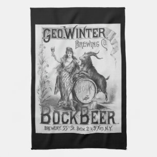 Serviette vintage de barre de bière de Bock