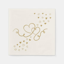 Serviette zwei Herzen Hochzeit