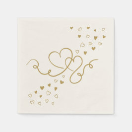 Serviette zwei Herzen Hochzeit