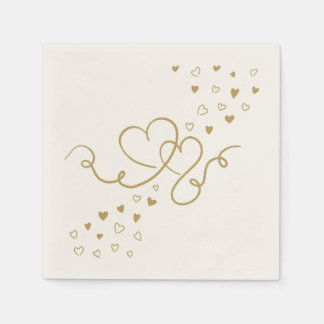 Serviette zwei Herzen Hochzeit