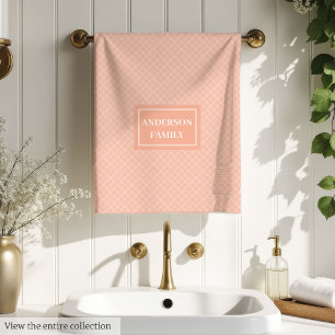 Serviettes à carreaux corail pastel Chic esthétiqu