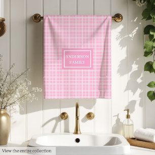 Serviettes à carreaux roses personnalisées Idée de