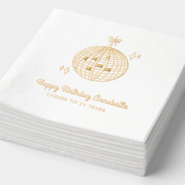 Serviettes à huile d'or d'anniversaire Disco perso