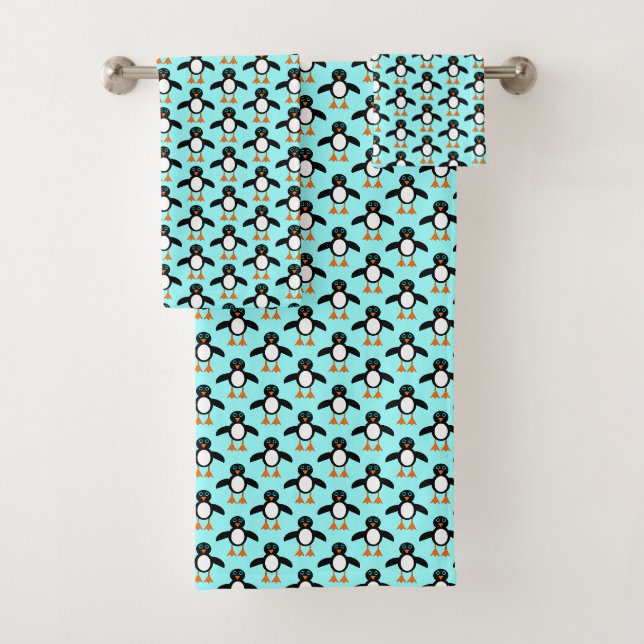 Serviettes à motifs de pingouin mignonnes (En situation)