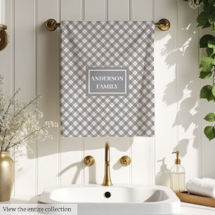 Serviettes chic personnalisées corail gris tendanc