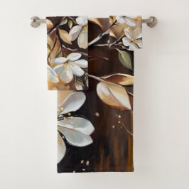 Serviettes de bain Brown en branche blanche