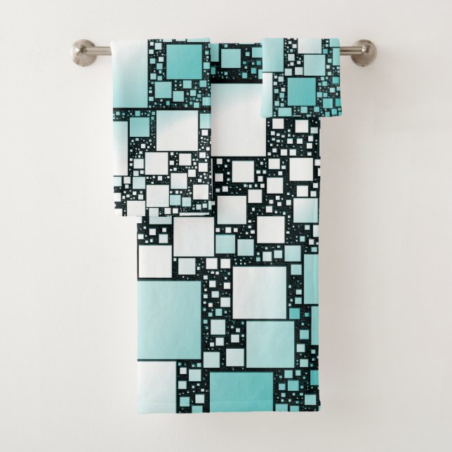 Serviettes De Bain Carrées Turquoise (En situation)