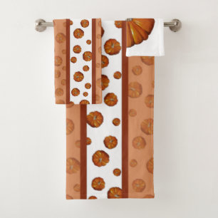 Serviettes de bain citrouilles