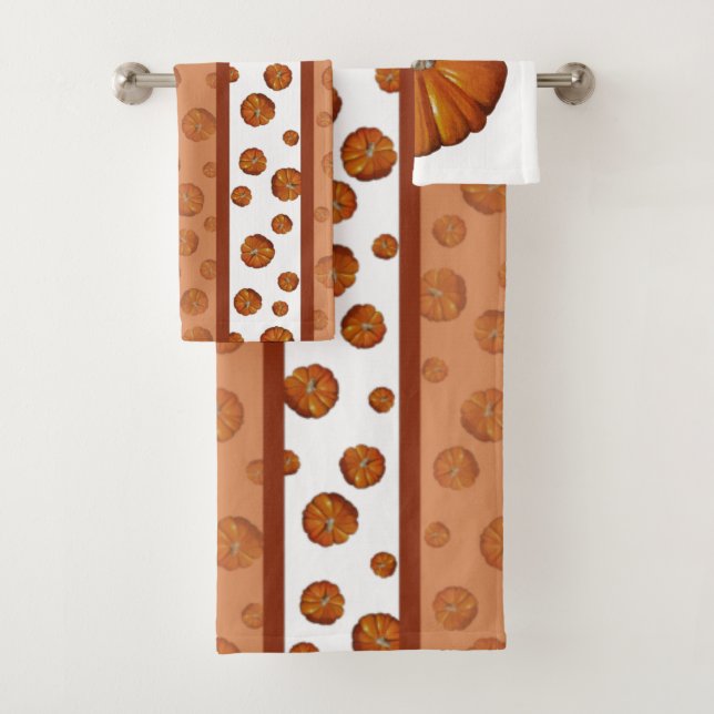 Serviettes de bain citrouilles (En situation)