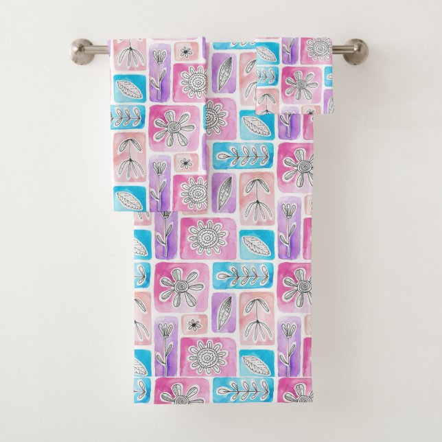 Serviettes De Bain Colorées (En situation)