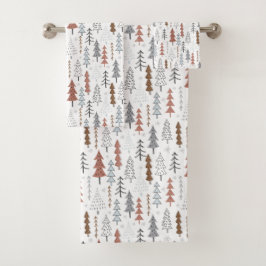 Serviettes de bain d'arbres d'hiver