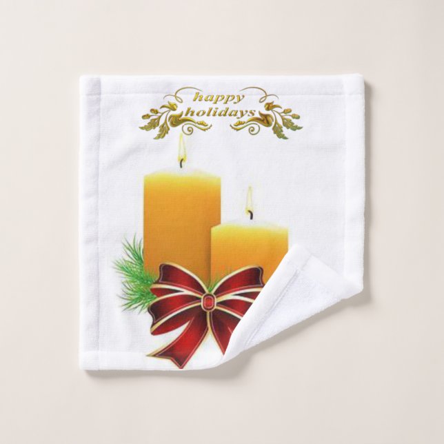 Serviettes de bain de Noël, Joyeuses vacances (Gant de toilette)