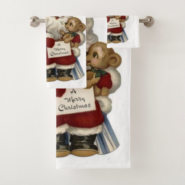 Serviettes de bain de Noël, Vintage (En situation)