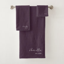 Serviettes De Bain Eggplant Salle De Bain Élégant 