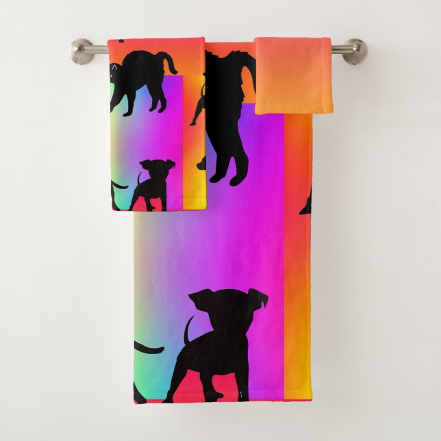 Serviettes de bain en coton Poly pour chiens et ch (En situation)