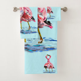 Serviettes De Bain En Flamant rose Rose