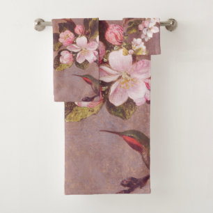 Serviettes de bain en fleurs cerises