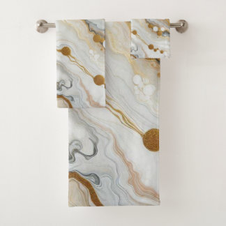 Serviettes de bain en or blanc Waves