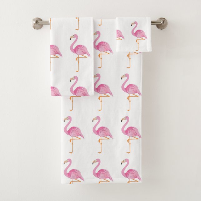 Serviettes de bain flamboyantes roses (En situation)