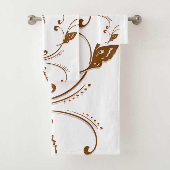Serviettes De Bain Jeux Brown Floral (En situation)