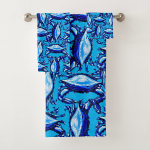 Serviettes de bain Jeux Crabes bleus