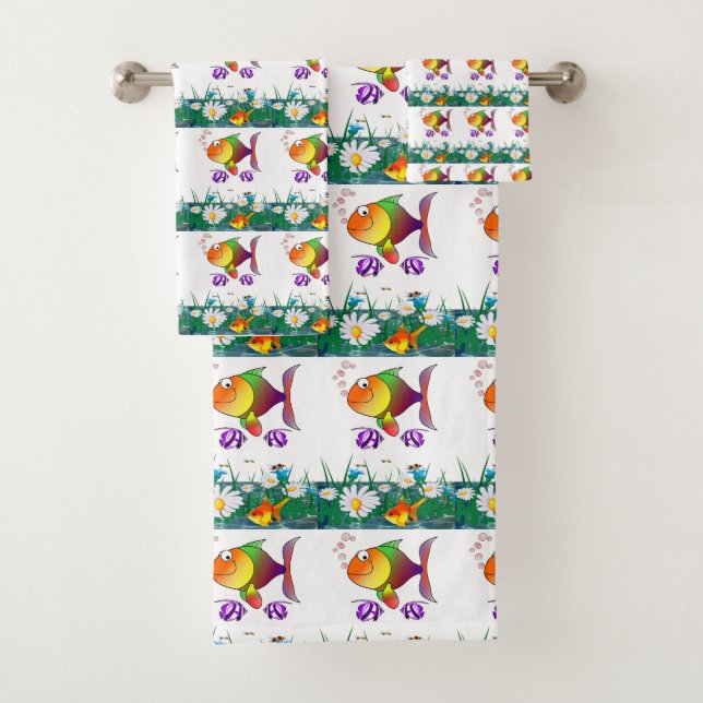 Serviettes de bain Jeux de poisson (En situation)