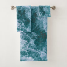 Serviettes de bain : L'océan, Mer, Vagues, Bleu, C