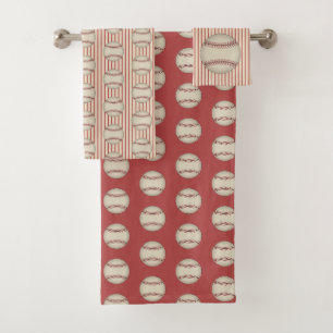 Serviettes de bain Motif de baseball vintage Set C