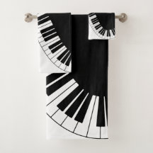 Serviettes de bain pour piano-clavier