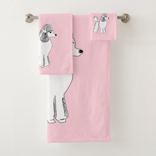 Serviettes De Bain Rose Clair Aux Canicules Blanch (En situation)