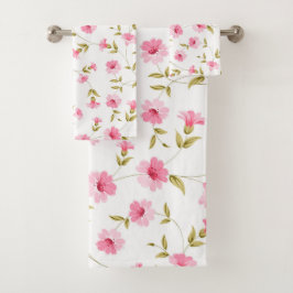 Serviettes De Bain Rose Floral