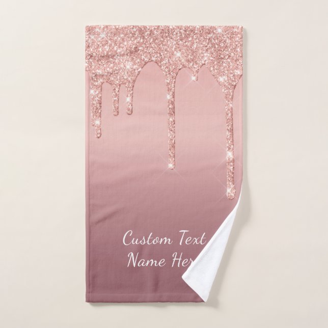 Serviettes de bain rose Parties scintillant or ave (Serviette à main)