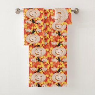 Serviettes de bain set Halloween, Citrouille