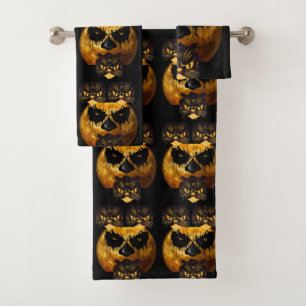 Serviettes de bain set Halloween, Citrouille