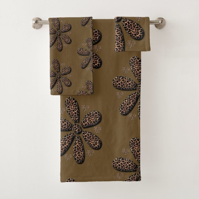 Serviettes de bain set Leopard (En situation)