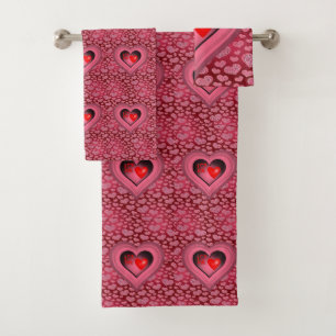Serviettes de bain set Saint Valentin
