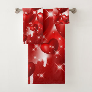 Serviettes de bain set Saint Valentin