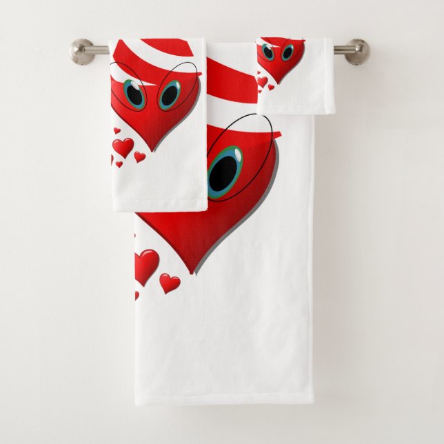 Serviettes de bain set Saint Valentin (En situation)