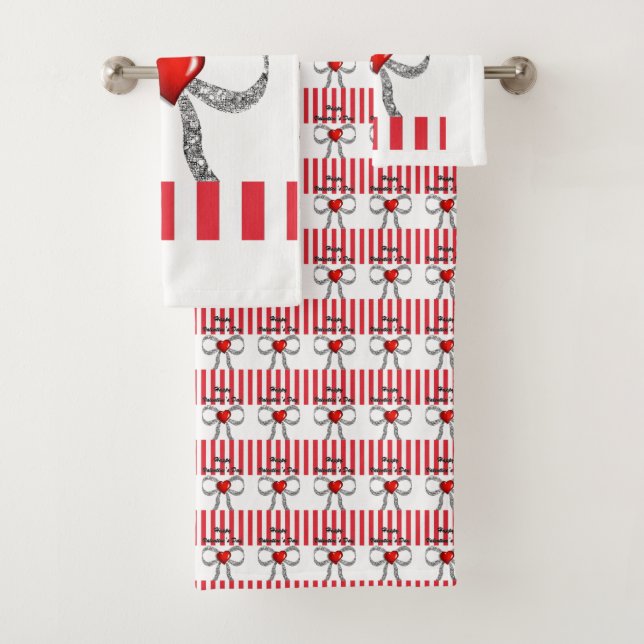 Serviettes de bain set Saint Valentin (En situation)