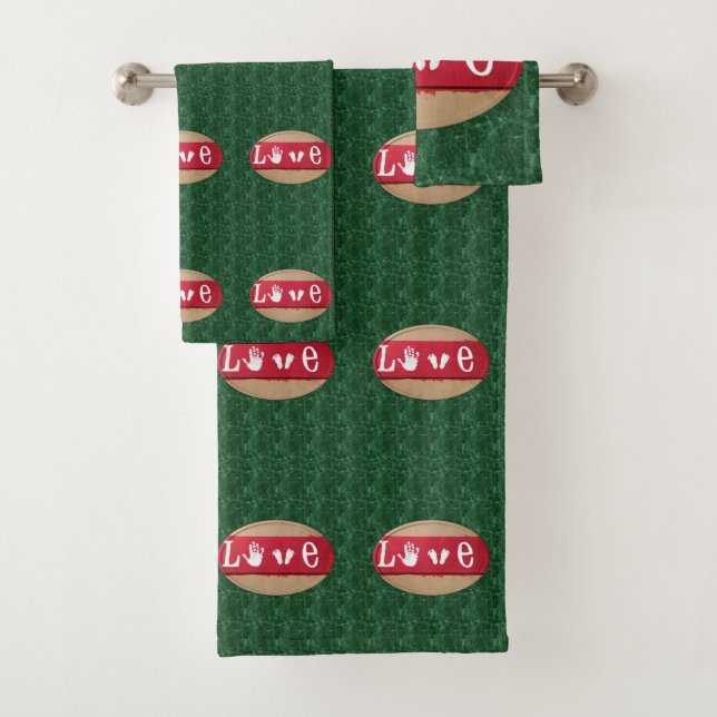 Serviettes de bain set Saint Valentin (En situation)