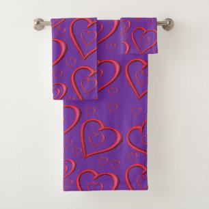Serviettes de bain set Saint Valentin